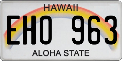 HI license plate EHO963