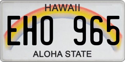 HI license plate EHO965