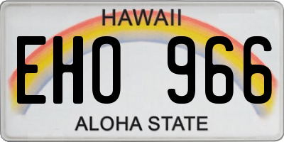 HI license plate EHO966