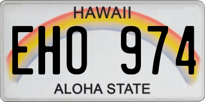 HI license plate EHO974