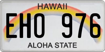 HI license plate EHO976