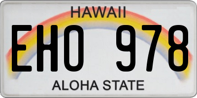 HI license plate EHO978