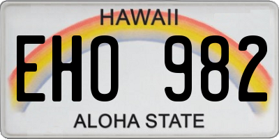 HI license plate EHO982