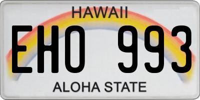 HI license plate EHO993