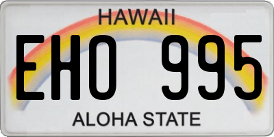HI license plate EHO995