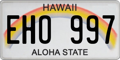 HI license plate EHO997