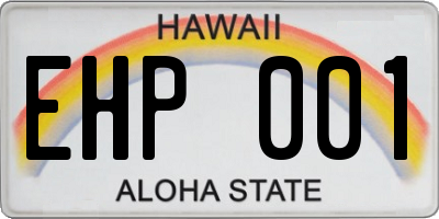 HI license plate EHP001