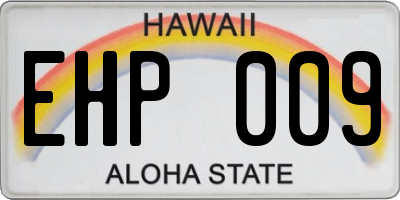 HI license plate EHP009