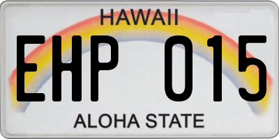 HI license plate EHP015