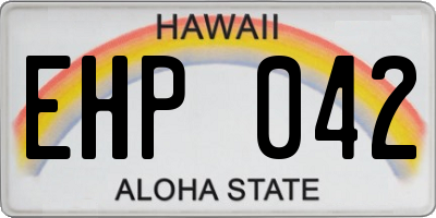 HI license plate EHP042
