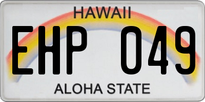 HI license plate EHP049