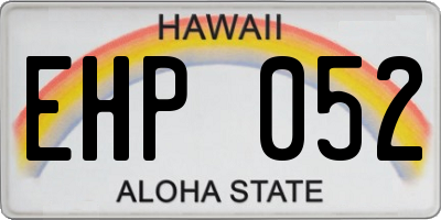 HI license plate EHP052