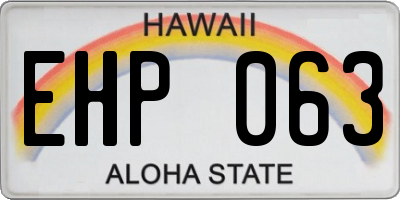 HI license plate EHP063