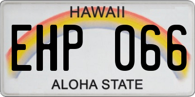 HI license plate EHP066