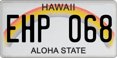 HI license plate EHP068