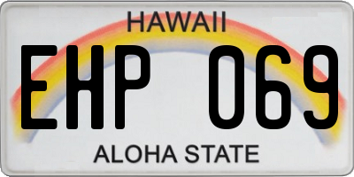 HI license plate EHP069