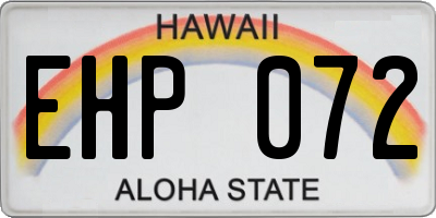 HI license plate EHP072
