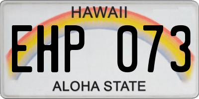 HI license plate EHP073