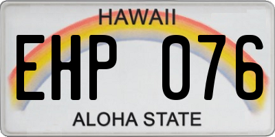 HI license plate EHP076