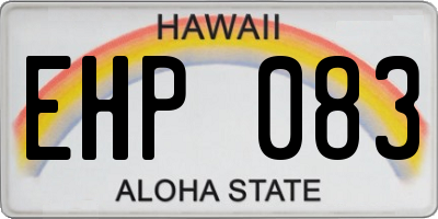 HI license plate EHP083