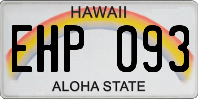 HI license plate EHP093