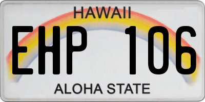 HI license plate EHP106