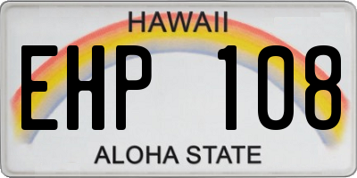 HI license plate EHP108