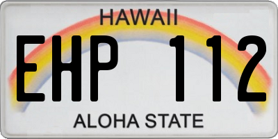 HI license plate EHP112
