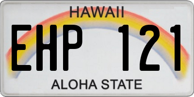 HI license plate EHP121