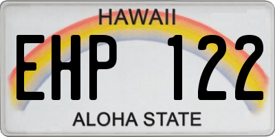 HI license plate EHP122
