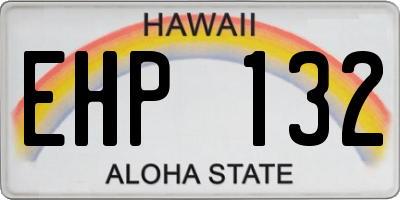 HI license plate EHP132