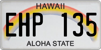 HI license plate EHP135