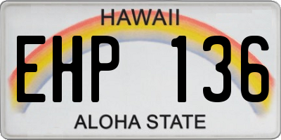 HI license plate EHP136