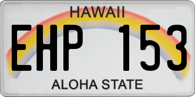 HI license plate EHP153