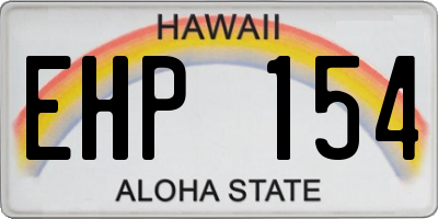 HI license plate EHP154