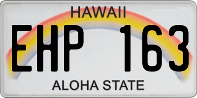 HI license plate EHP163