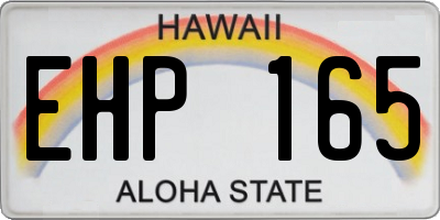 HI license plate EHP165