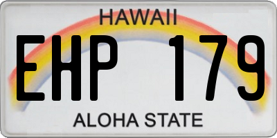HI license plate EHP179