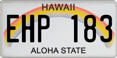 HI license plate EHP183