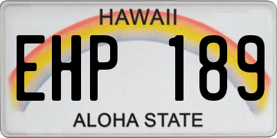 HI license plate EHP189