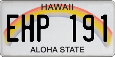 HI license plate EHP191