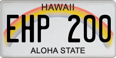 HI license plate EHP200
