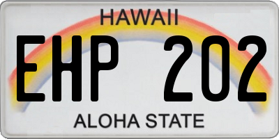 HI license plate EHP202