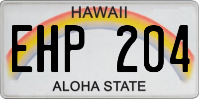 HI license plate EHP204