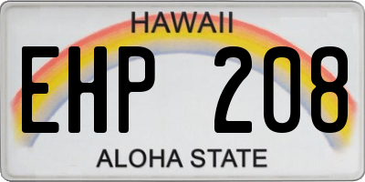 HI license plate EHP208