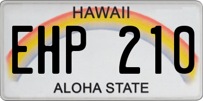 HI license plate EHP210