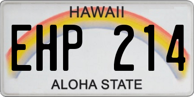 HI license plate EHP214