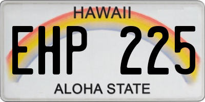 HI license plate EHP225