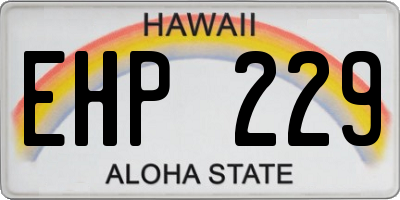 HI license plate EHP229