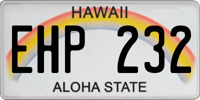 HI license plate EHP232